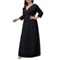 thumbnail image 2 of Njagoc3 Womens Long Sleeve V - Neck Maxi Dress, Flowy Formal Gown, Evening Party & Gala Wear, 2 of 6
