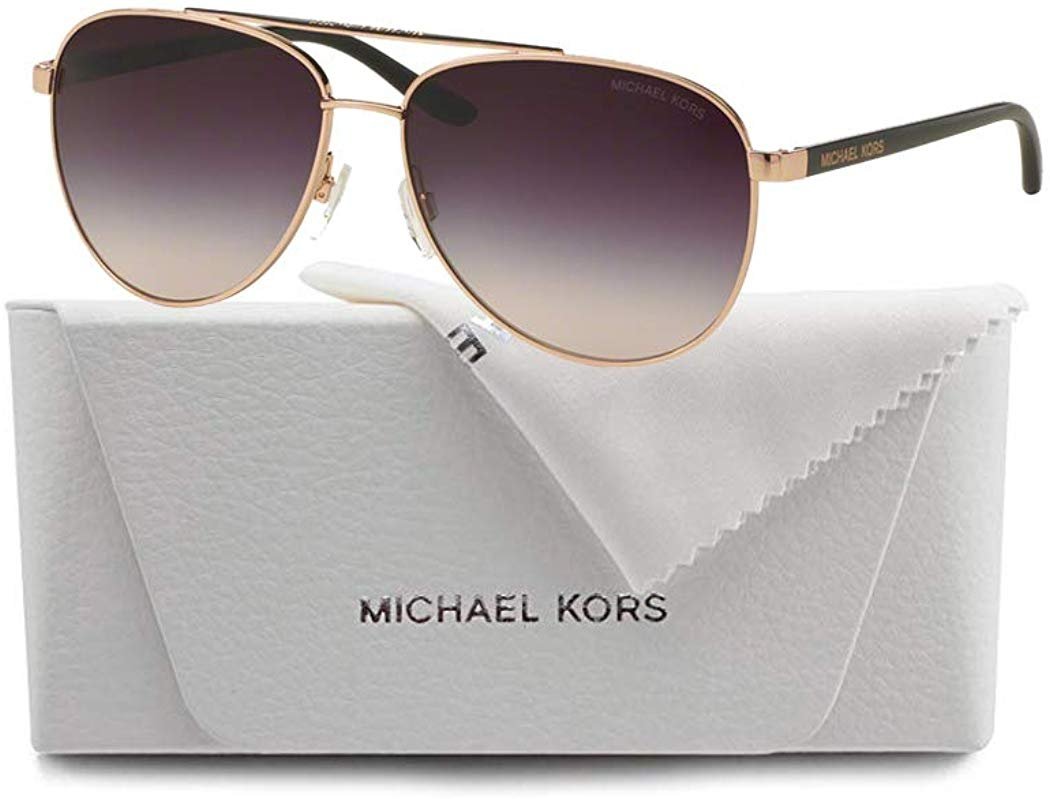Michael Kors MK5007 HVAR Aviator 109936 59M Rose Gold/Grey Rose Gradient Sunglasses For Women+ FREE Complimentary Eyewear Care Kit - image 2 of 5
