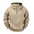 thumbnail image 2 of Mens Oversized Hoodies Pullover Quarter Zip Casaul Long Sleeve Waffle Knit Athletic Hooded Sweatshirt with Pocket, 2 of 9