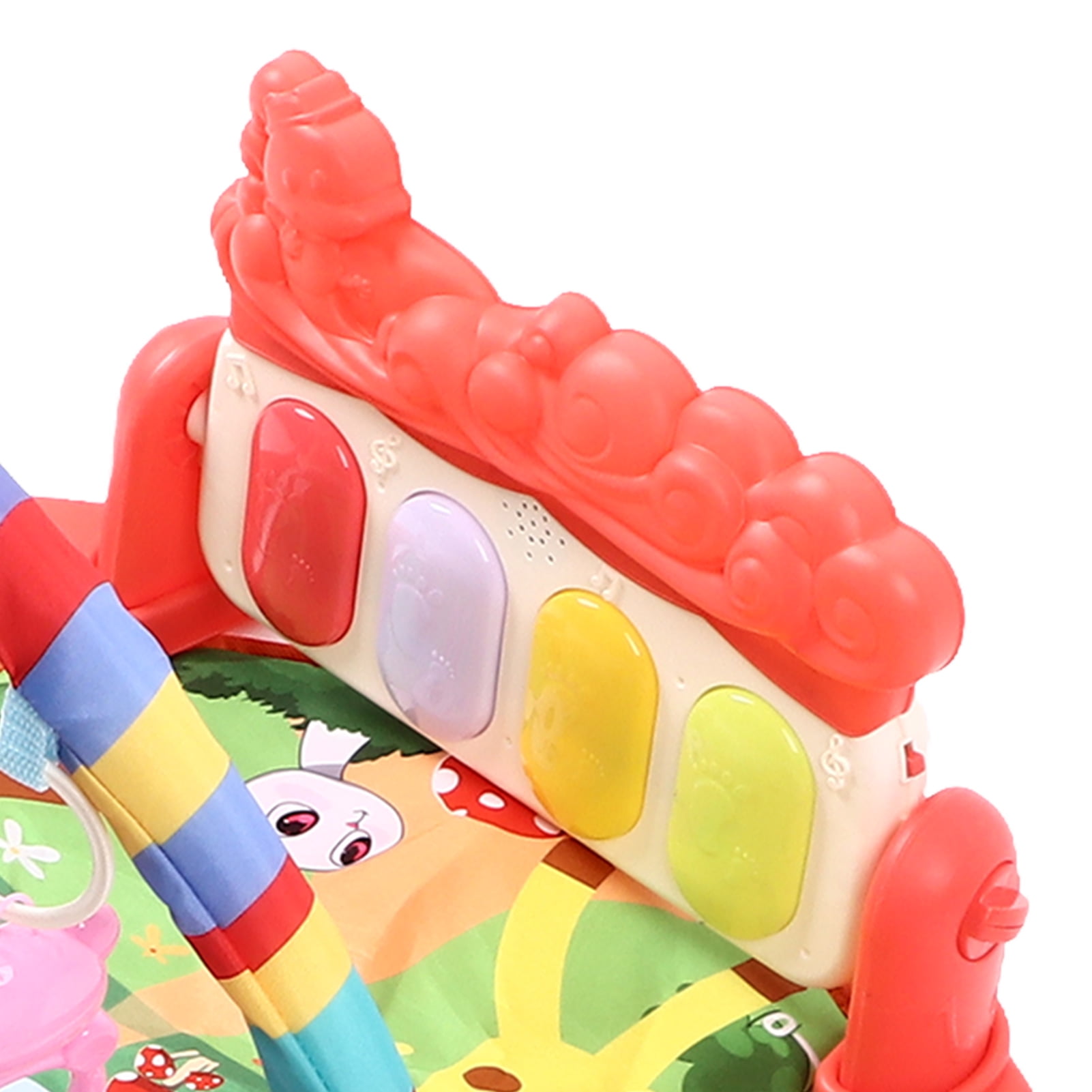 Yajisi Baby Gyms Play Mats Musical Learning Walker Multi Functional Piano Gym Activity Mats Red Forest Theme Interactive Newborn Fitness Equipment Toy For Infant Toddler (16.14 in / 41 cm)
