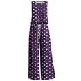 thumbnail image 4 of BRELIL Women Two Piece Sets Polka Dot Boho Vacation Outfits Round Neck Sleeveless Tank Top Wide Leg Long Pants Casual Loose Lounge Matching Set, Purple XL, 4 of 6