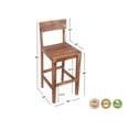 thumbnail image 2 of Taran Designs Harper Solid Wood Bar Chair in Brown (Set of 1), 2 of 2