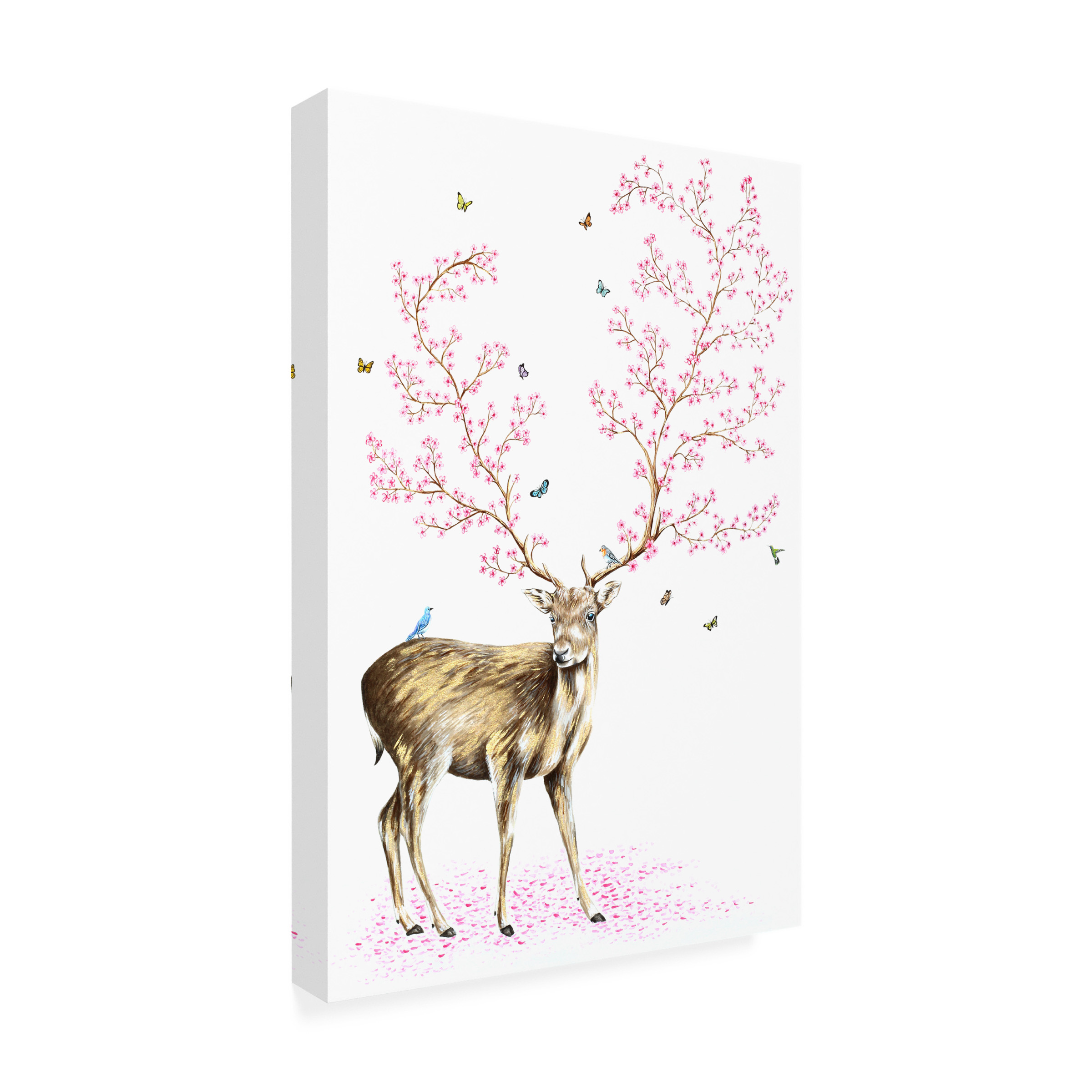 Trademark Fine Art 'Cherry Blossom Deer' Canvas Art by Michelle Faber