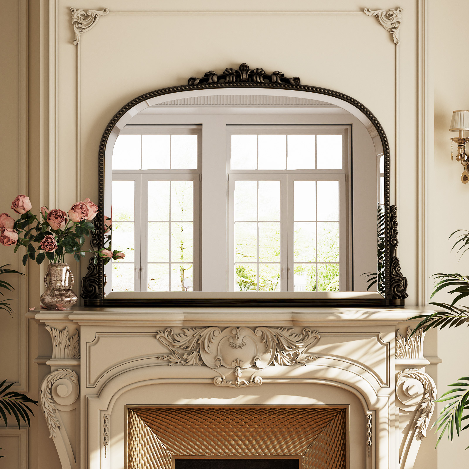 Beautypeak Arched Vanity Mirror, Antique Bronze, 36x27 photo 5