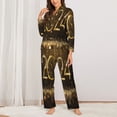 thumbnail image 2 of Balery 2024 Happy New Year Conjunto de Pijama con Estampado para Mujer, Conjunto de Dos Piezas con Manga Larga, Ropa de Dormir Suave con Bolsillos, Pijamas Cómodos-Small, 2 of 7