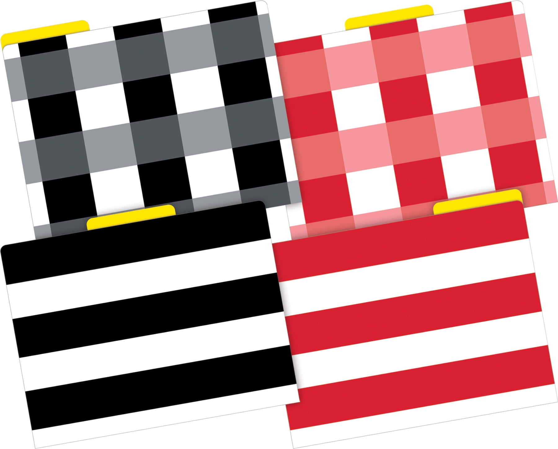 Barker Creek Tab File Folders, Letter Size, Buffalo Plaid/Wide Stripes, Pack Of 36 Folders