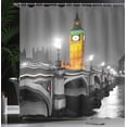 thumbnail image 4 of Ambesonne London Shower Curtain, Big Ben Bridge Night, 69"Wx70"L, Grey Yellow, 4 of 5