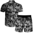thumbnail image 5 of Danhjin Men's Hawaiian Shirt and Short Pants 2 Piece Vacation Outfits Sets Casual Button Down Beach Floral Suits on Clearance, 5 of 9