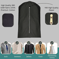 thumbnail image 3 of 100% Cotton Canvas Garment Cover for Suits, Coats, Dresses; Travel Bag (Large (24"x48"), Black), 3 of 9