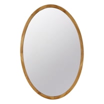 CC Home Furnishings Rustic Style Wooden Oval Wall Mirror - 35.5"