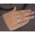 thumbnail image 3 of Cora Jewellery 2.0CT Round Moissanite Engagement Ring for Women, 18K White Gold, 4.5 US, 3 of 8