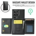 thumbnail image 6 of Detachable Wallet Compatible with Magsafe Wireless Charing for Samsung Galaxy S25 Ultra Case with Card Holder Magnetic Snap, RFID Blocking Kickstand 2 in 1 Shockproof Case for S25 Ultra, Black, 6 of 10