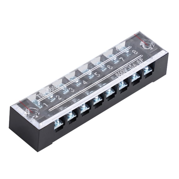 Terminal Block Double Row Screw Barrier Strip 3 4 5 6 8 Position 600V for Electrical Wiring