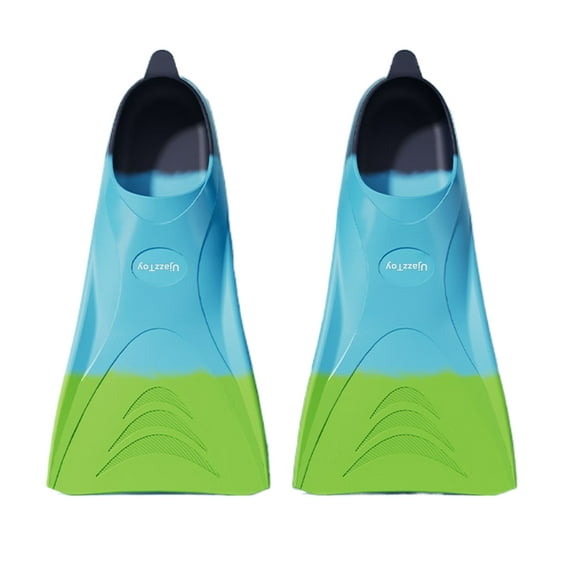 UjazzToy Swim fins, Swim Training Fins for Lap Swimming, Travel Size Flippers with Mesh Bag, Silicone Swimming Fins for Kids Teens Adults Women Men