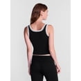 thumbnail image 3 of No Boundaries Cotton Blend Jersey Sleep Lace Tank Top, Women’s XXS-3X, 3 of 5