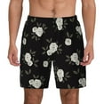 thumbnail image 2 of Picia Rose Flowers pattern Mens Swim Trunks with Compression Liner Stretch Beach Shorts Quick Dry with Zipper Pockets No-Chafing Board Shorts-, 2 of 9