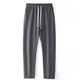 thumbnail image 1 of Pantalones largos para hombre, deportivos, informales, lisos, con cintura elástica y cordón ajustable, de pierna ancha, rectos y cilíndricos, de poliéster., 1 of 4
