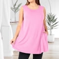 thumbnail image 2 of Timegard Camisoles pour Femmes Grande Taille Col Rond Sans Manches Blouse Ample d'Été Décontractée avec Poches, 2 of 6