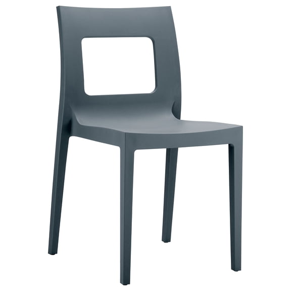Luxury Commercial Living 32" Gray Outdoor Patio Solid Dining Chair
