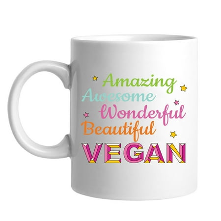 

100 Percent Vegan 11oz Ceramic White Coffee Mug