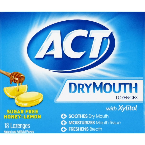 ACT® Dry Mouth Honey Lemon Xylitol Lozenges, 18ct