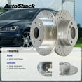 thumbnail image 2 of AutoShack Front Brake Rotors & Ceramic Pads for Ford, Edge 2015-2021, FWD AWD L4 2.0L V6 2.7L 3.5L - Coated Drilled & Slotted - Silver Matte Finish - TurboGuard - 13.58" (345 mm), 5-Lug, 2 of 4