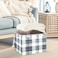 thumbnail image 5 of Black and White Grid Large Storage Bins with Linen Collapsible Lid Storage Box 16.7 x 12.6 x 11.8in, 5 of 7
