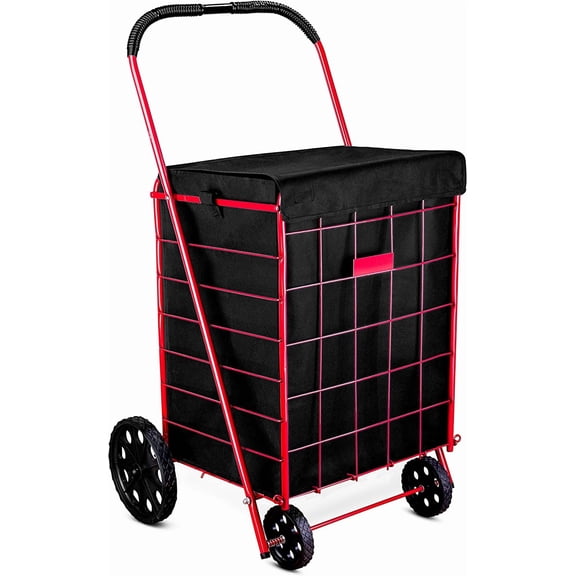 Shopping Cart Liner, 18" X 15" X 24", Square Bottom, Fits Standard Shopping Cart, Cover and Adjustable Straps for Easy Secure Attachment, Made from Waterproof Material, Black
