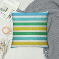 thumbnail image 2 of Chilfamy  Striped Throw Pillow Cushion Cover, Rainbow Colored and White Fun Horizontal Lines Room Red Yellow Blue Green Art, Decorative Square Accent Pillow Case, Rainbow Colors, 2 of 5