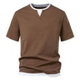 thumbnail image 2 of pstuiky Camisas de manga corta para hombre, Blusa básica de manga corta con cuello redondo y mangas cortas para hombre camisas casuales para hombre xl, 2 of 4