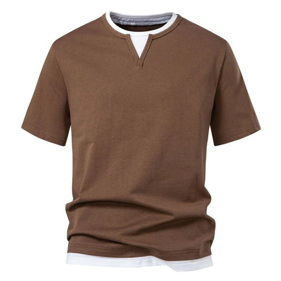 Mens Shirts Sale Clearance! Short Sleeve Tshirts for Man Fall Summer Boat Neck Loose Fit Plain Tops Shirts Mens 2025 Fashion Y2K