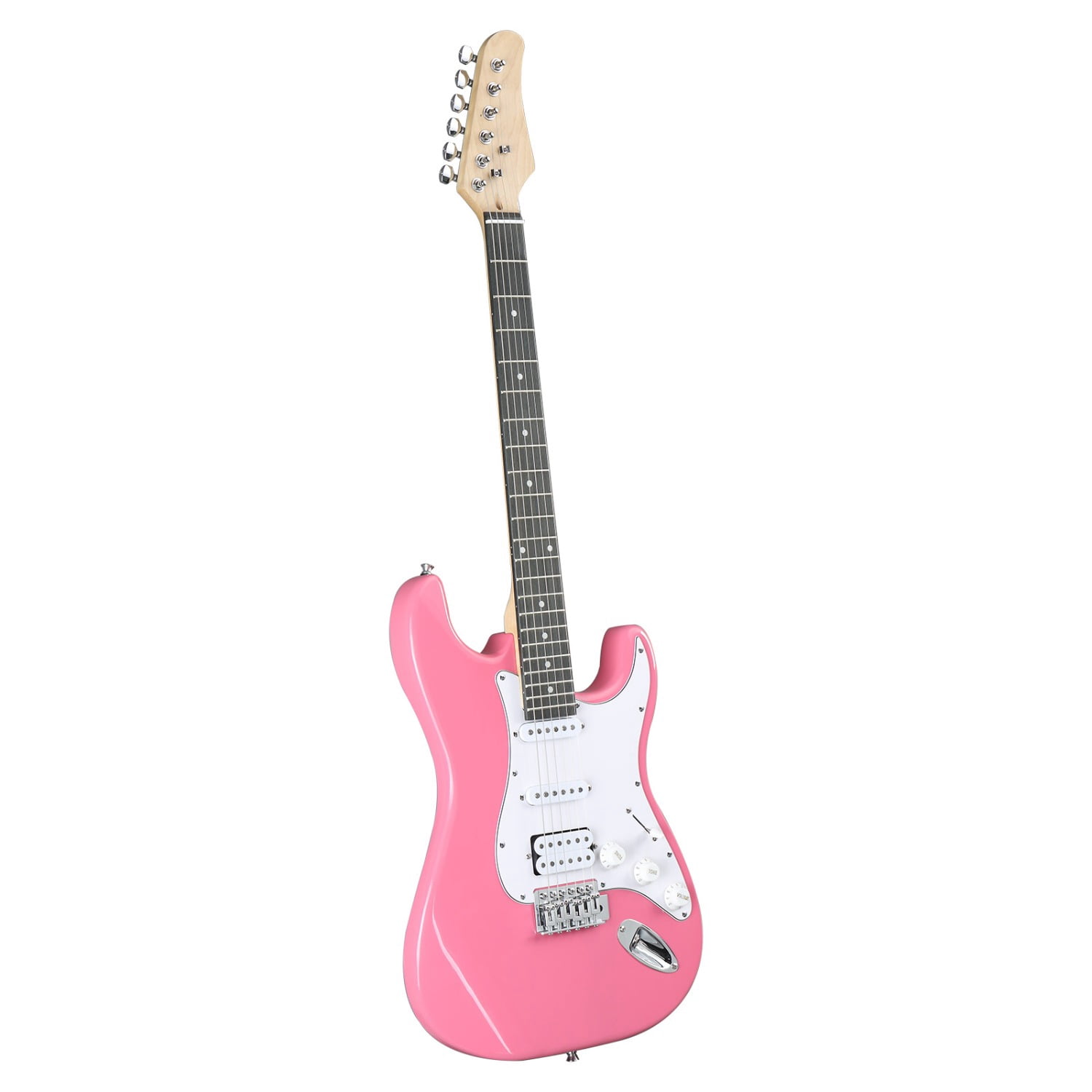 KST Stylish H-S-S Pickup Electric Guitar Kit with 5W AMP Bag Guitar Strap Strings rose red