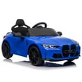 thumbnail image 5 of BMW M4 12V Kids Ride On Toy Car with Parents Remote, Electric Car with USB/MP3, Bluetooth, LED Light, Toddler Car with A Handle with Wheels and A Pull, Easy to Carry, Gift for Boys Girls 2-5, Blue, 5 of 13