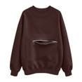 thumbnail image 7 of Otvok Zip‑Kangaroo‑Pocket Sweatshirt for Women, Crew Neck Long Sleeve Relaxed Pullover Tops, 7 of 7