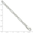 thumbnail image 2 of 925 Sterling Silver Polished Fancy Link Anklet 10 Inch Lobster Claw 4mm Wide Anklet for Women, 2 of 2