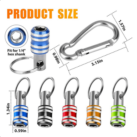 

20PCS 1/4 Inch Hex Screwdriver Bits Holder Extension Bar Keychain Screw Adapter Drill Drill Bits Holder (5 Colors)