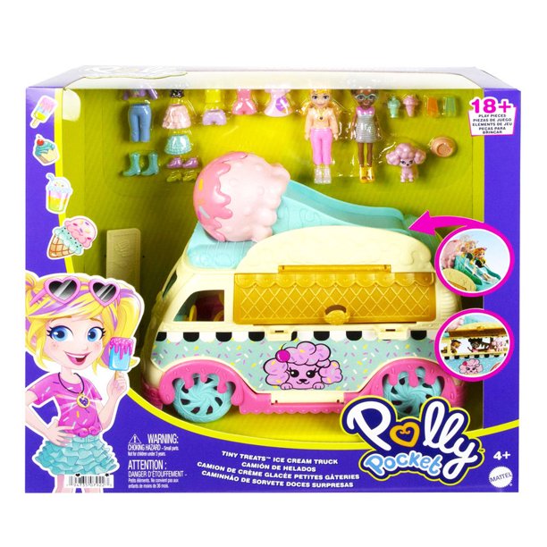 Coche con Muñeca Polly Pocket Foodtruck de Helados Bodega