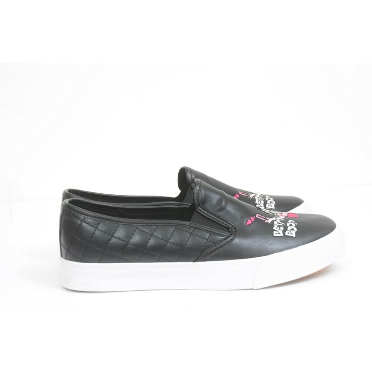 Betty♡ Betty Boop Sneakers Quilted Slip On Faux Leather Women's
