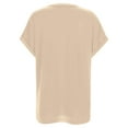 thumbnail image 5 of Razzly Women's T-Shirts Casual Basic Loose Fit Crewneck Short Sleeve Summer Solid Color Tops for Every Occasion(Khaki,XL), 5 of 6