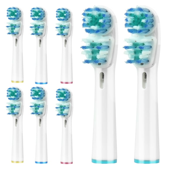 Aptoco Double Head Replacement Toothbrush Heads Compatible with Oral-B, 8 Count Dual Clean Style Electric Toothbrush Refills for Braun Handles