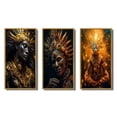thumbnail image 2 of Designart "Majestic Shaman Spiritual Wisdom of the Amazon II" Folk Religion Framed Wall Art Set Of 3 - Gold Traditional Frame Gallery Set For Office Decor, 2 of 6