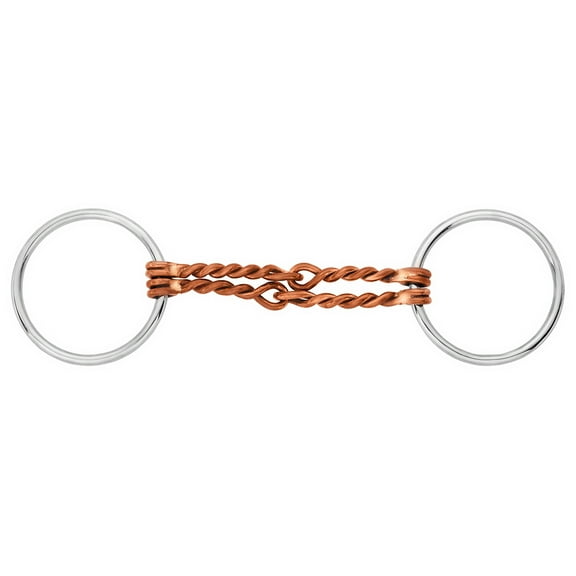 BAR H EQUINE Loose Ring Bit with Double Copper Twisted Wire Mouthpiece