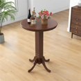 thumbnail image 4 of Demi Bonn 30" Modern Dining Table with Pedestal Base, Kitchen Table for 2-4 People, Wooden Round Pub Dinner Table for Home Office, Living Room Furniture, Brown, 4 of 10