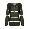 thumbnail image 2 of Innerwin T-shirt Col en V Femme Tee Quotidien Manches Longues T-shirt Décontracté Vert Armée 4TG, 2 of 7