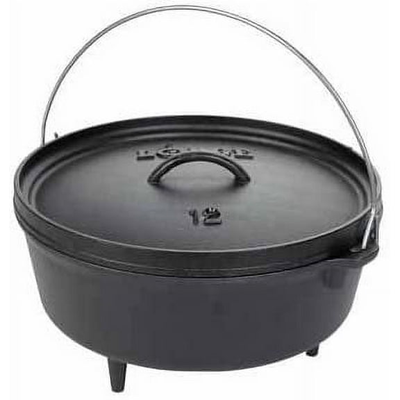 Lodge Logic Camp Oven 6 Qt. Cast Iron Pre-Seasoned, Round 12"