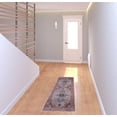 thumbnail image 2 of 6' Red and Ivory Oriental Power Loom Distressed Washable Non Skid Runner Rug, 2 of 5