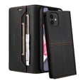 thumbnail image 3 of For iPhone 11 Flip Wallet Phone Case,[RFID Blocking]PU Leather Magnetic Folio Cover,With Card Slots,Flip Folding Kickstand,Shockproof TPU Anti-fall Rugged Phone Case Cover,Black, 3 of 9