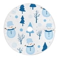 thumbnail image 6 of Yayeee Christmas Tree Skirt 35 inches for Xmas Tree Holiday Party Decoration, Blue Simple Cartoon Snowmen, 6 of 6