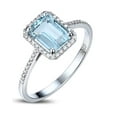 thumbnail image 3 of Designer 1.50 Carat Topaz and Diamond Engagement Ring in Halo Setting, 3 of 4