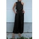 thumbnail image 4 of Conjunto de dos piezas de pantalones para mujer, Top sin mangas con textura plisada, cintura alta, pantalones de pierna ancha, traje holgado elegante para fiesta, color Beige, 2024, 4 of 5